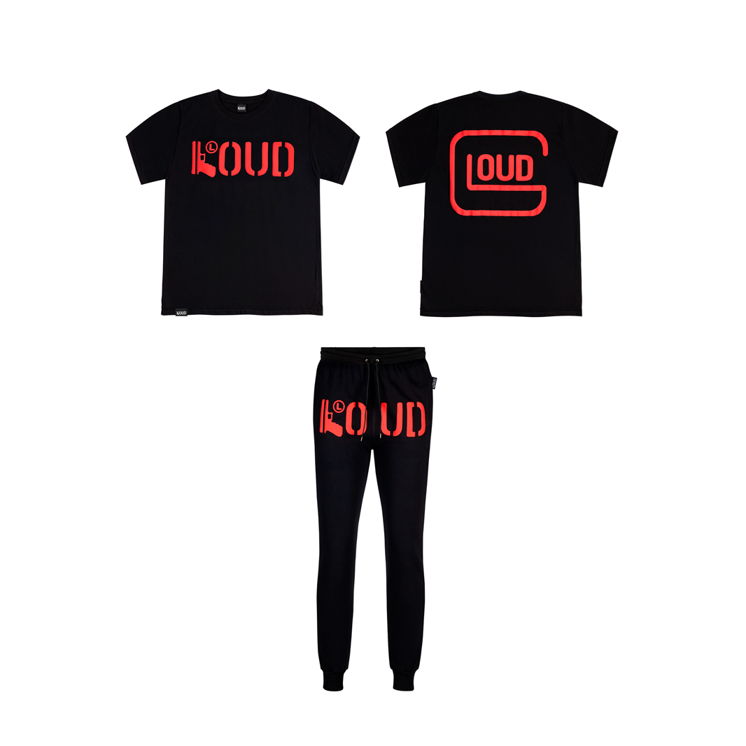 Conjunto LOUD Polera + Jogger Negro Rojo