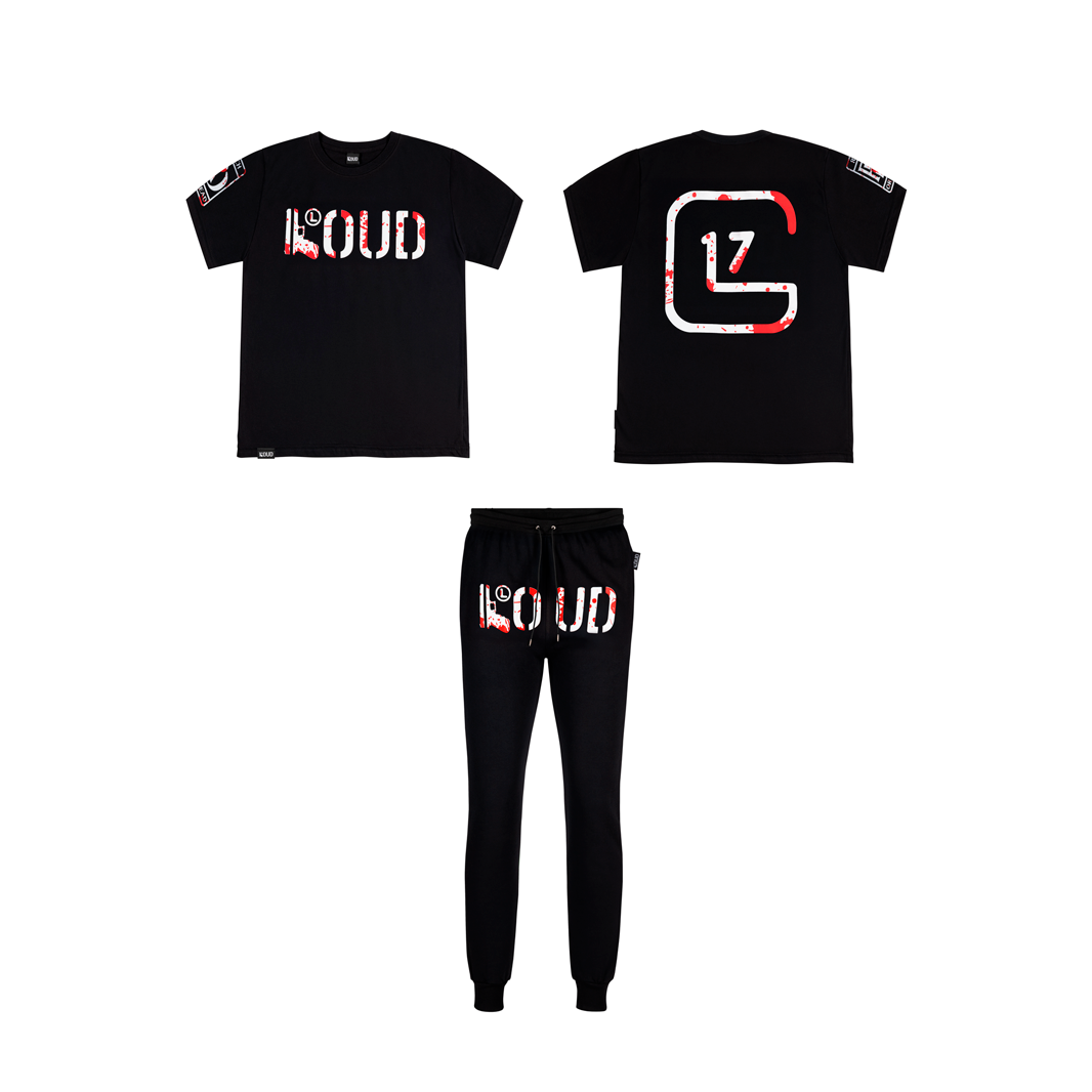 Conjunto LOUD Polera + Jogger Negro Sangre