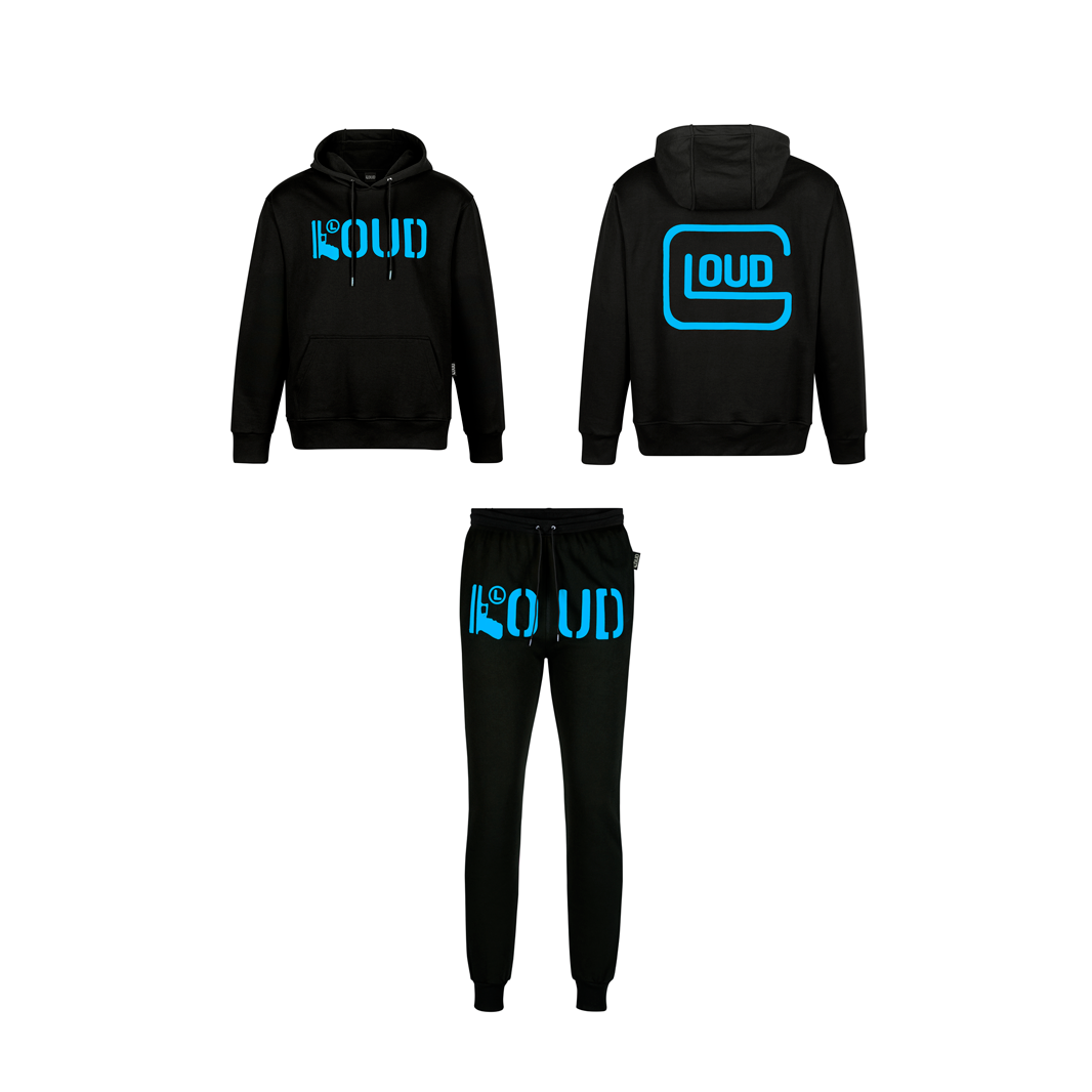 Conjunto LOUD Poleron + Jogger Negro Celeste