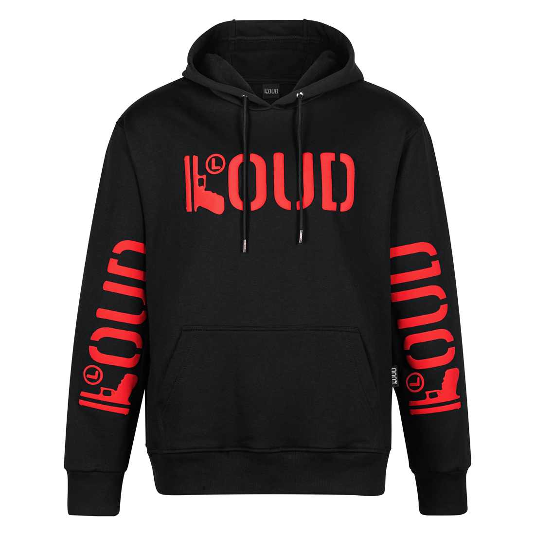 Poleron LOUD Negro Rojo Mangas